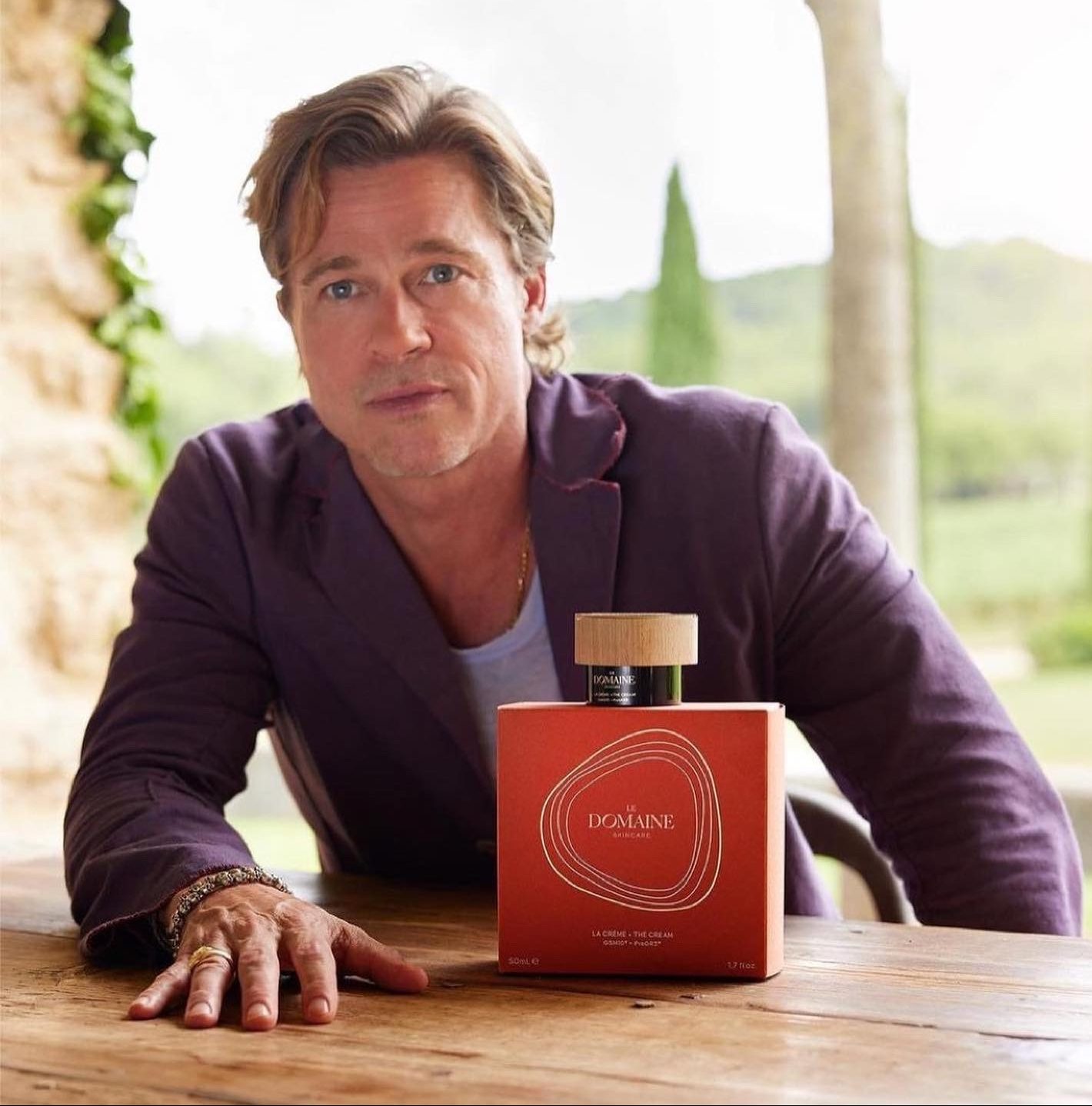 An Job interview with Brad Pitt on the launch of Le Domaine Skincare